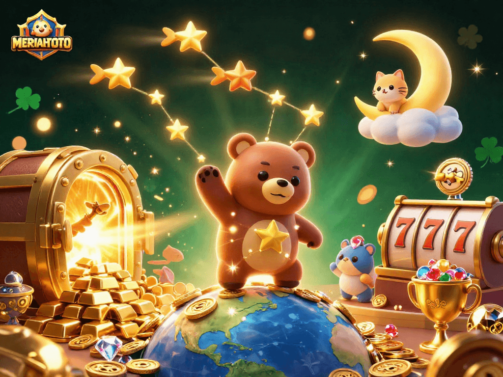 Menangkan koin dengan MERIAHTOTO sambil berinteraksi dengan simbol slot dan harta karun yang mempesona.