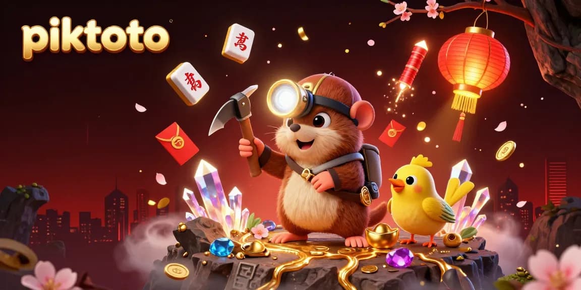 Momen seru dalam piktoto dengan karakter mole, canary, dan elemen permainan kasino lainnya.