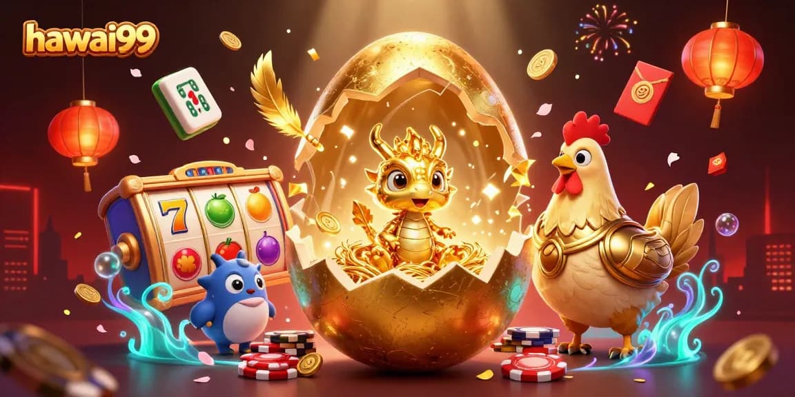 Experience thrilling gameplay at hawai99 with golden dragon and poker chip elements