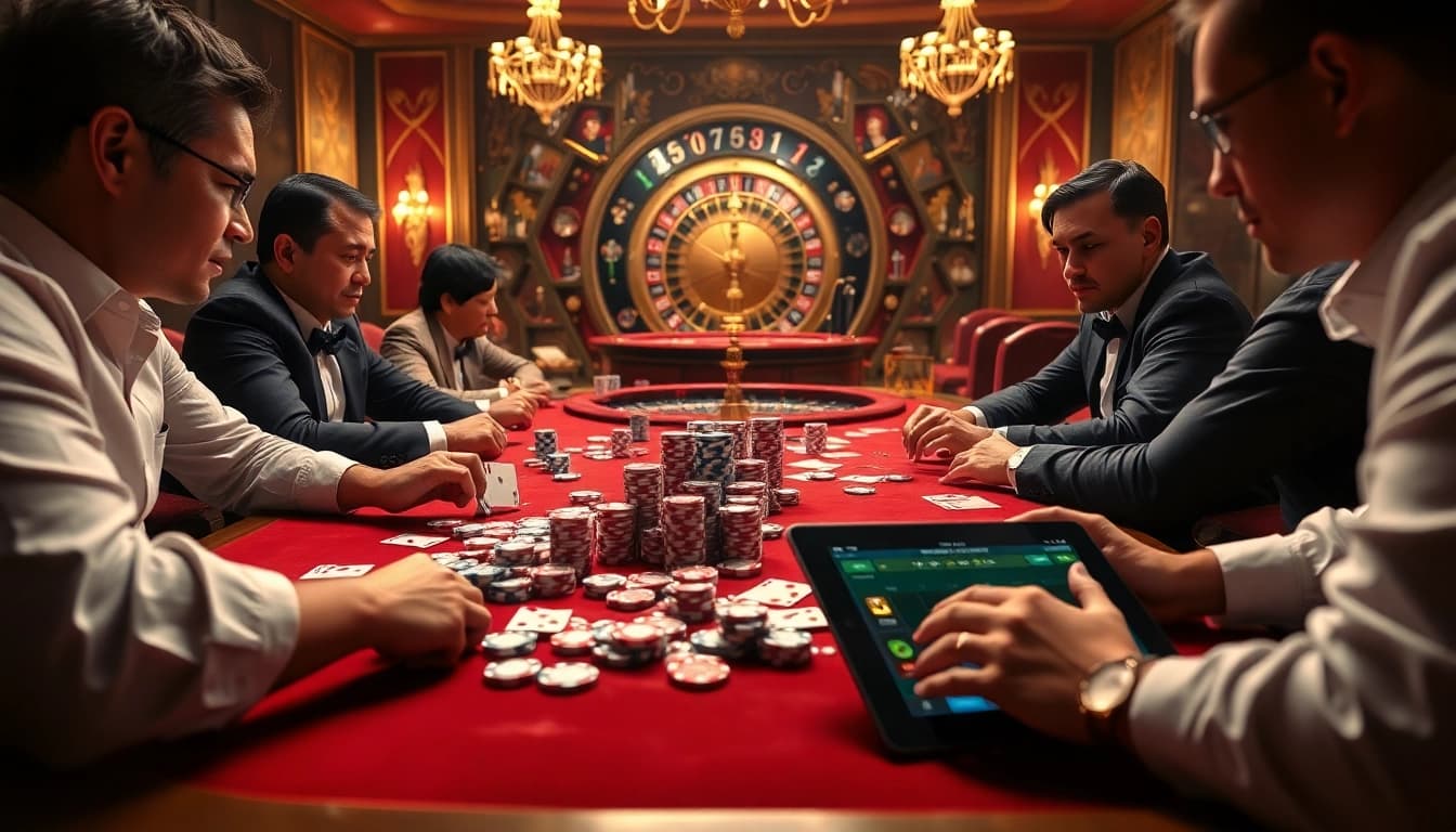 Engage in thrilling gameplay at situs idn poker featuring colorful chips and intense casino atmosphere.