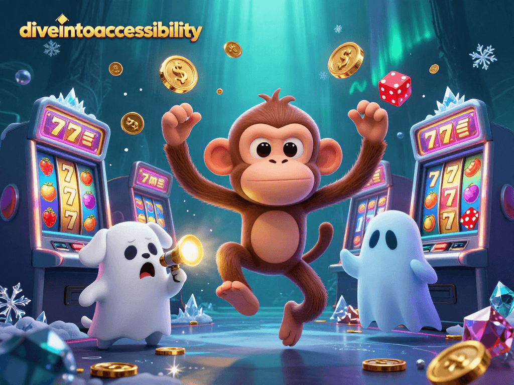 Diveintoaccessibility unveils a haunted casino with a poltergeist monkey juggling golden coins.