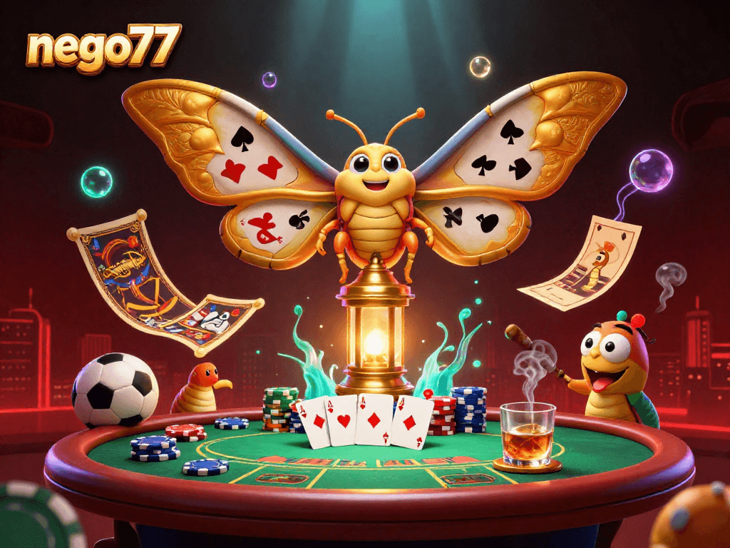 Nego77 sports betting scene showcasing a colorful, engaging mix of characters and casino elements.