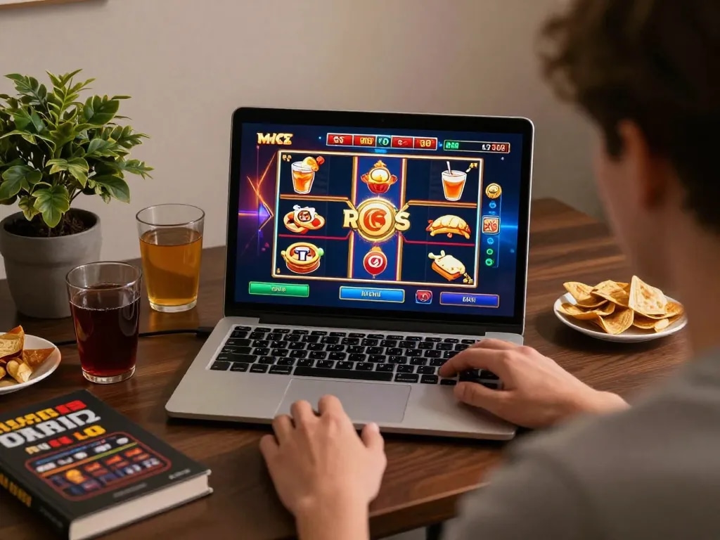 Engaging online gameplay with mpo500 slot machines and personal gaming setup.