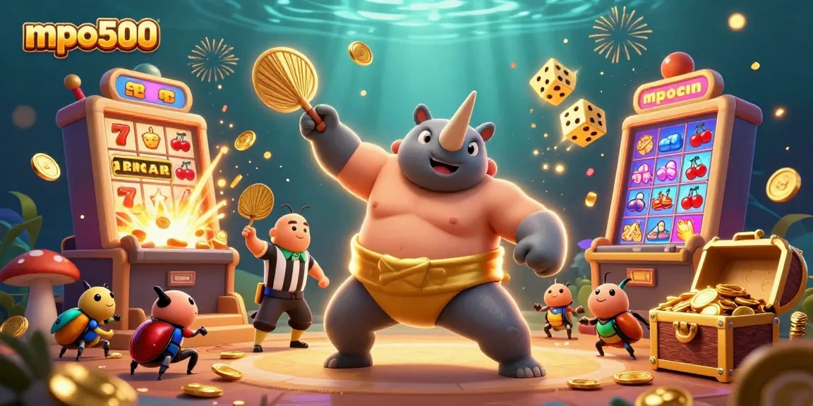 mpo500 menghadirkan ilustrasi kasino yang seru dengan karakter lucu dan elemen permainan