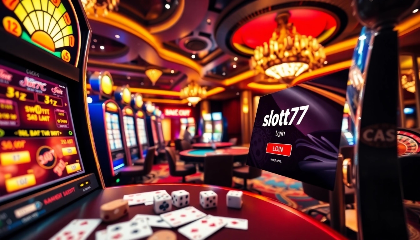 Experience the thrill of slot777 login with vibrant slot machines and casino games.
