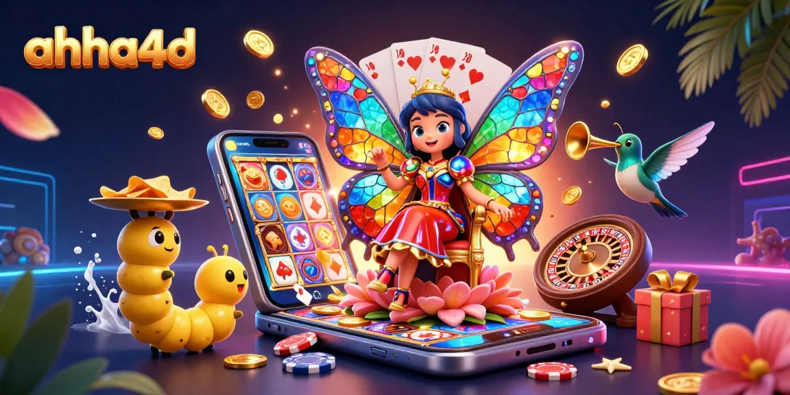 Engage with ahha4d while enjoying vibrant slot gameplay in a colorful and dynamic casino scene.