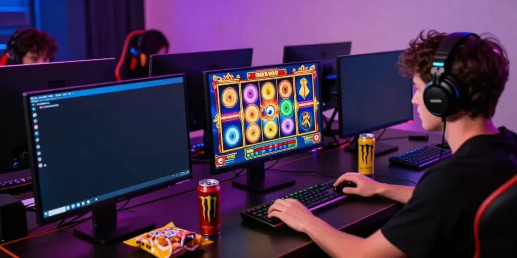Pengalaman bermain slot online di NAGAHOKI303 dengan suasana gaming yang energik.