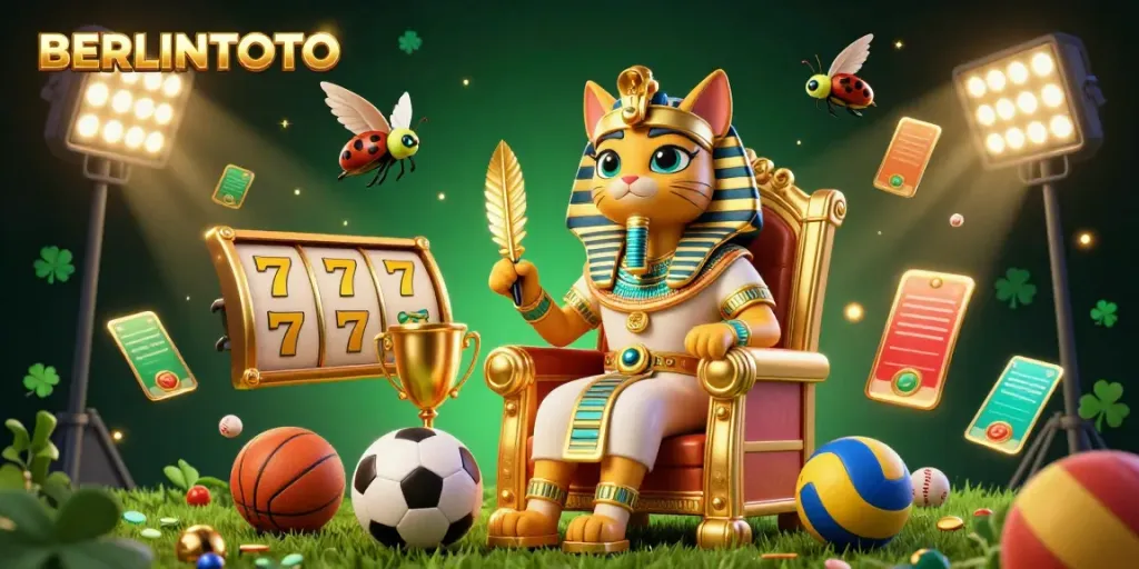 Engage with the winning excitement of BERLINTOTO’s online slots in this vibrant gaming casino illustration.