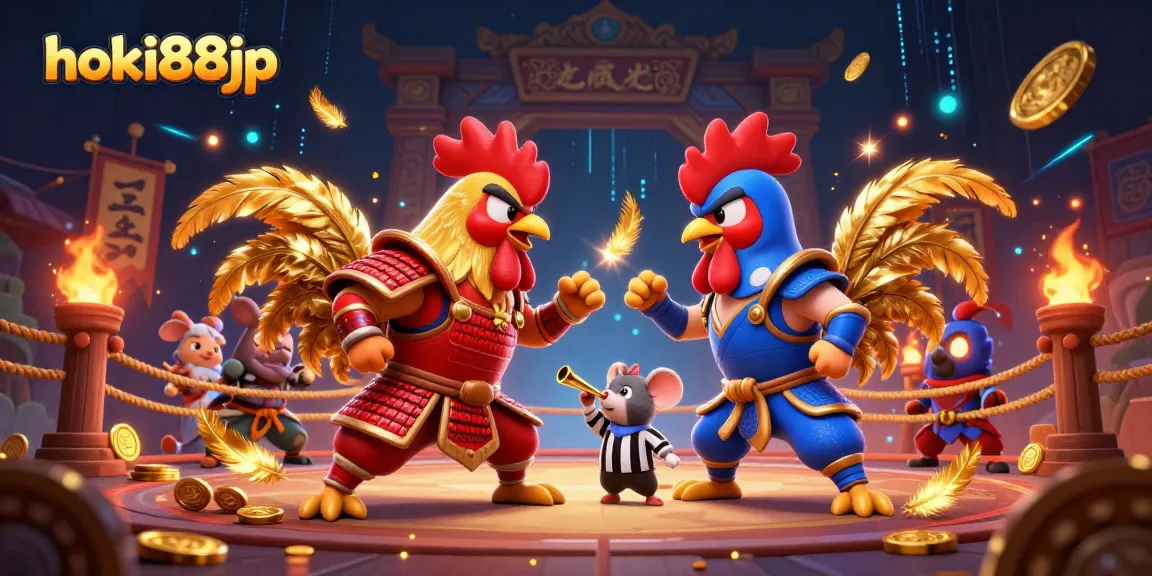 Menggandakan kemenangan dengan hoki88jp di arena slot, dijaga oleh ayam petarung.