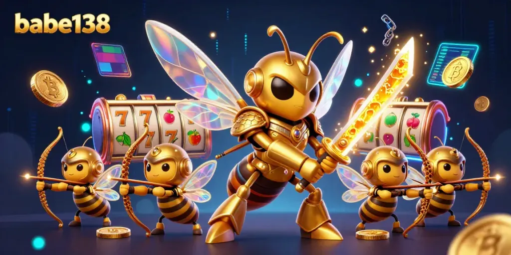 Permainan slot babe138 dengan simbol keberuntungan dan elemen menarik lainnya.