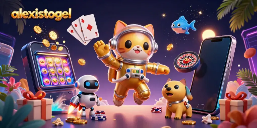 Mengakses slot gacor melalui alexistogel dengan simbol permainan slot yang menarik.