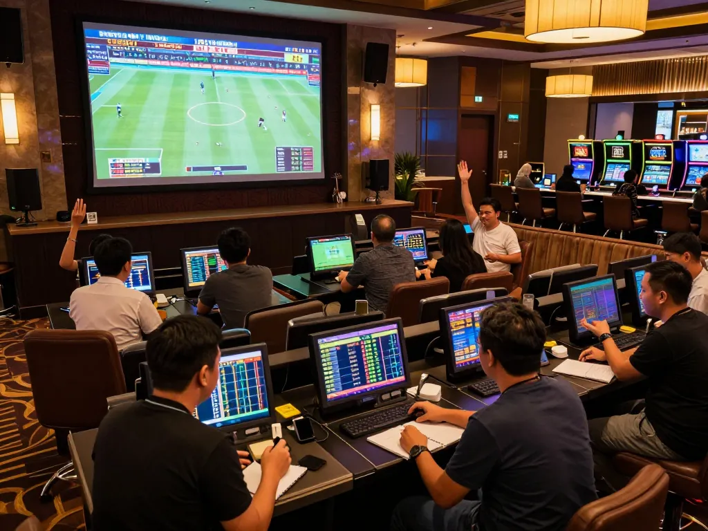 Peminat m88 Indonesia merayakan kemenangan di pengalaman lounge taruhan olahraga yang hidup.