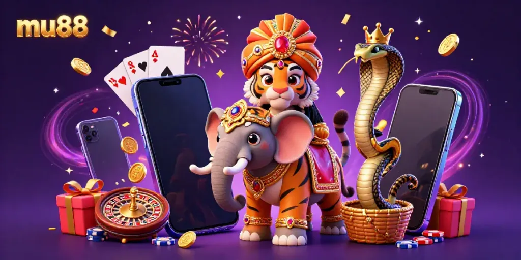 Experience the thrill of mu88 casino with vibrant game elements and colorful characters.