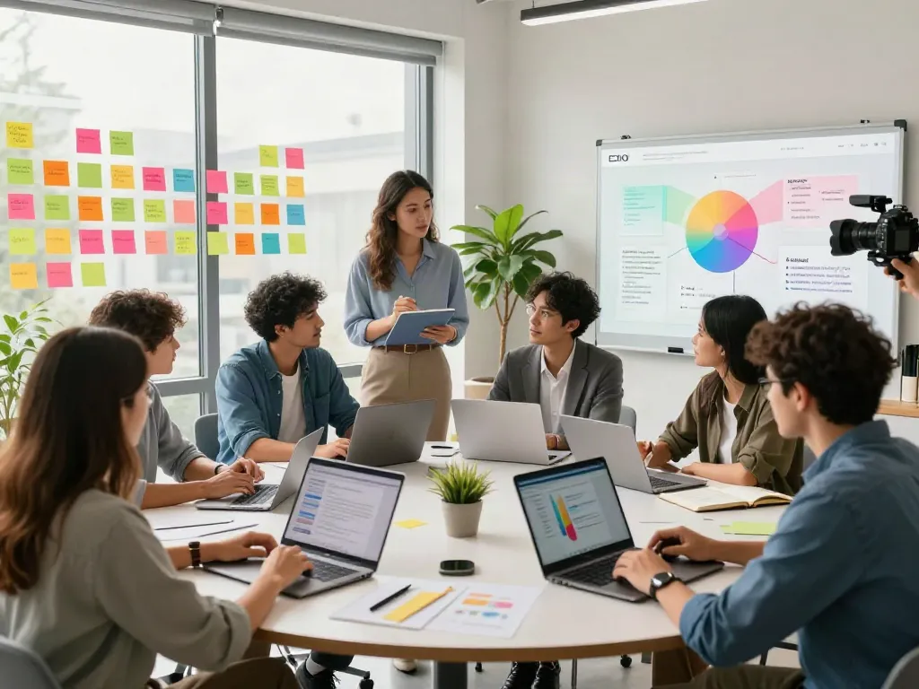 Tim profesional bekerja sama di ruang kantor modern, mengeksplorasi ide-ide untuk alexistoto.