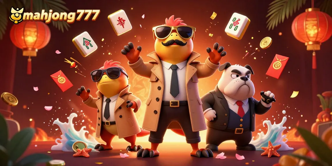 Join mahjong777 for an exciting gaming experience featuring festive mahjong tiles and vibrant casino elements.