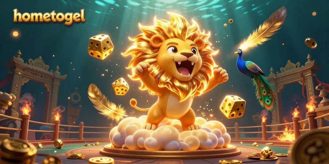 Experience thrilling gameplay at hometogel with dynamic golden dice and vibrant casino elements.