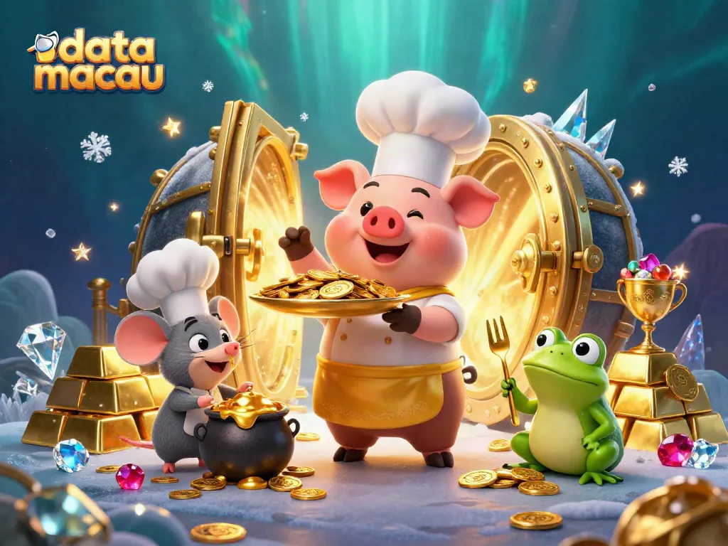Menghasilkan data macau yang akurat dengan elemen kasino yang bersinar dan karakter lucu.