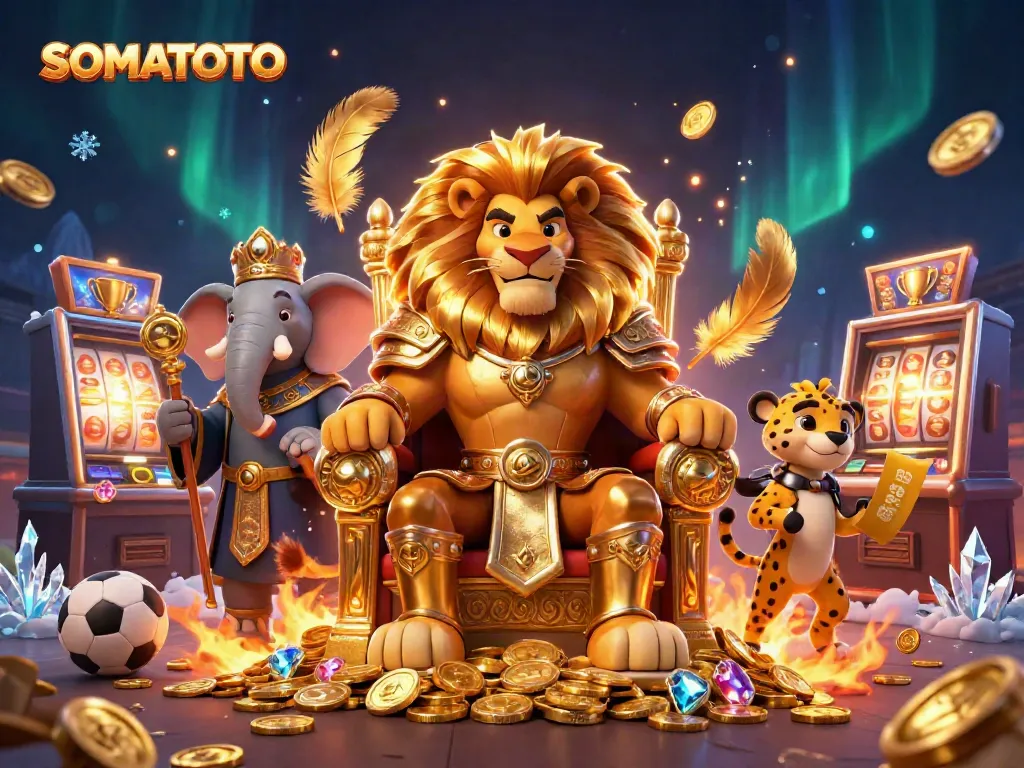 Experience the thrilling world of SOMATOTO with fierce characters and vibrant casino elements.