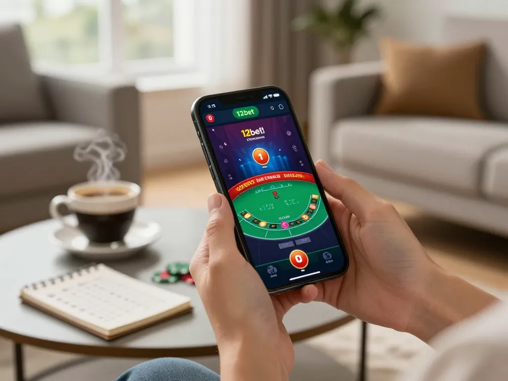 Trò chơi hấp dẫn trên ứng dụng di động 12bet với người dùng tương tác và ghi chú chiến lược hiển thị.