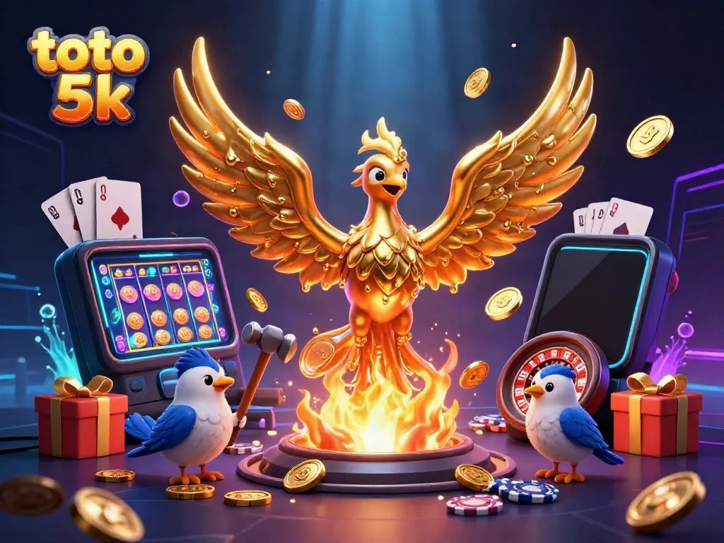 Enjoy thrilling gameplay with a vibrant illustration of toto 5k, showcasing characters and dynamic casino elements.