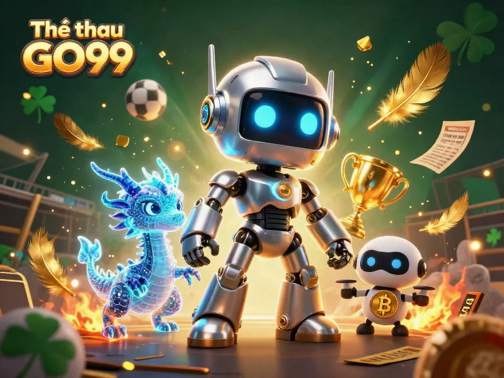 Experience the high stakes of Thể thao GO99 with sports-themed characters in a vibrant betting scene.