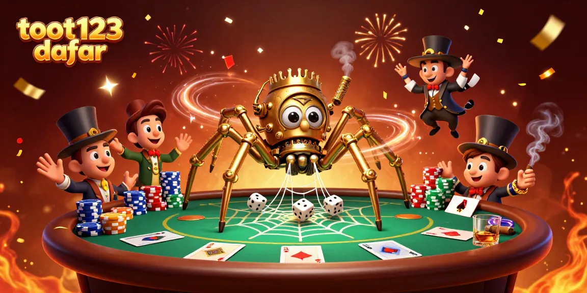 Win big with toot123 daftar using detailed 3D casino scenes, poker elements, and festive decorations.