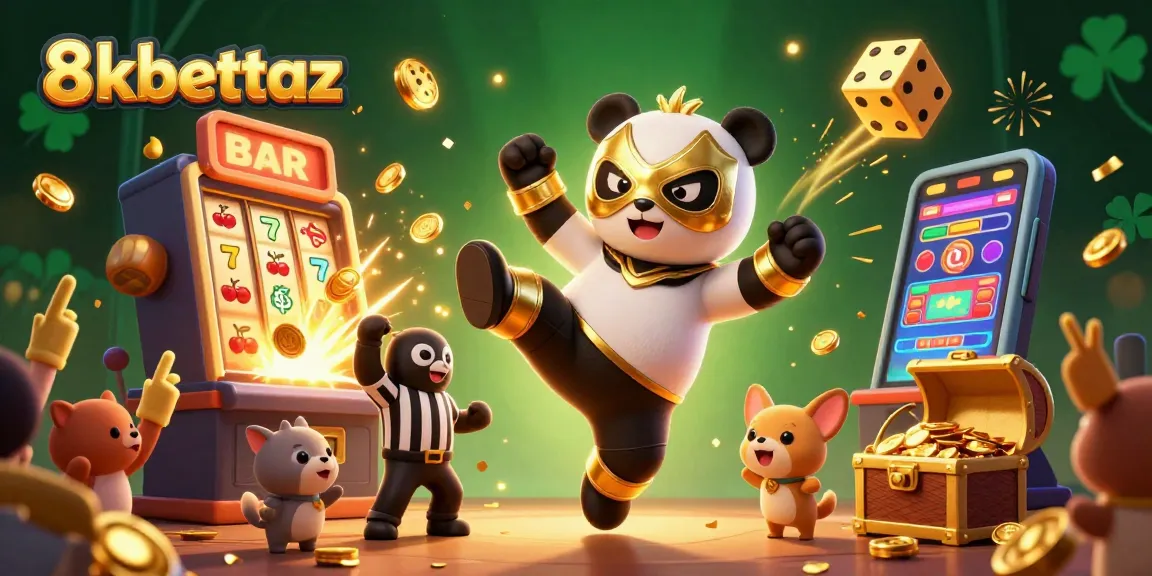 Experience thrilling wins with 8xbettaz, featuring vibrant animated scenes of jackpots and excitement.