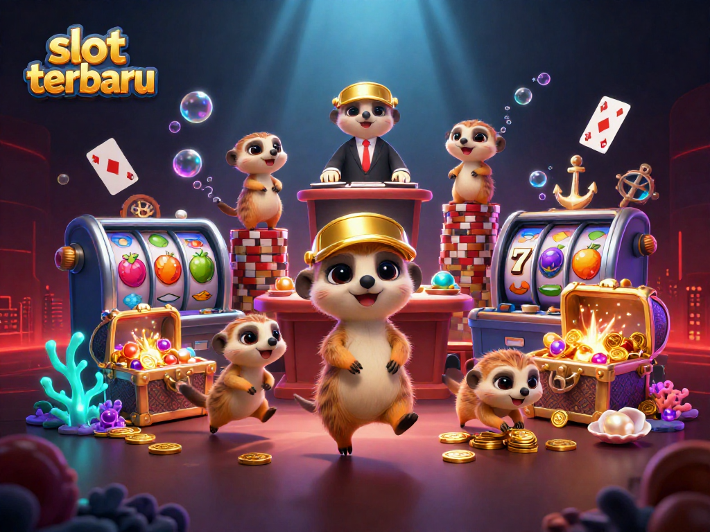 Experience the excitement of slot terbaru with a dynamic meerkat casino scene showcasing winning moments.