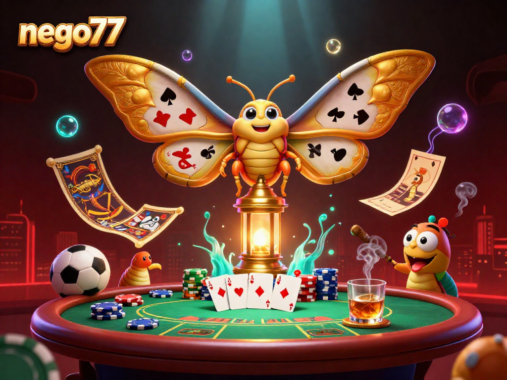 Nego77 sports betting scene showcasing a colorful, engaging mix of characters and casino elements.