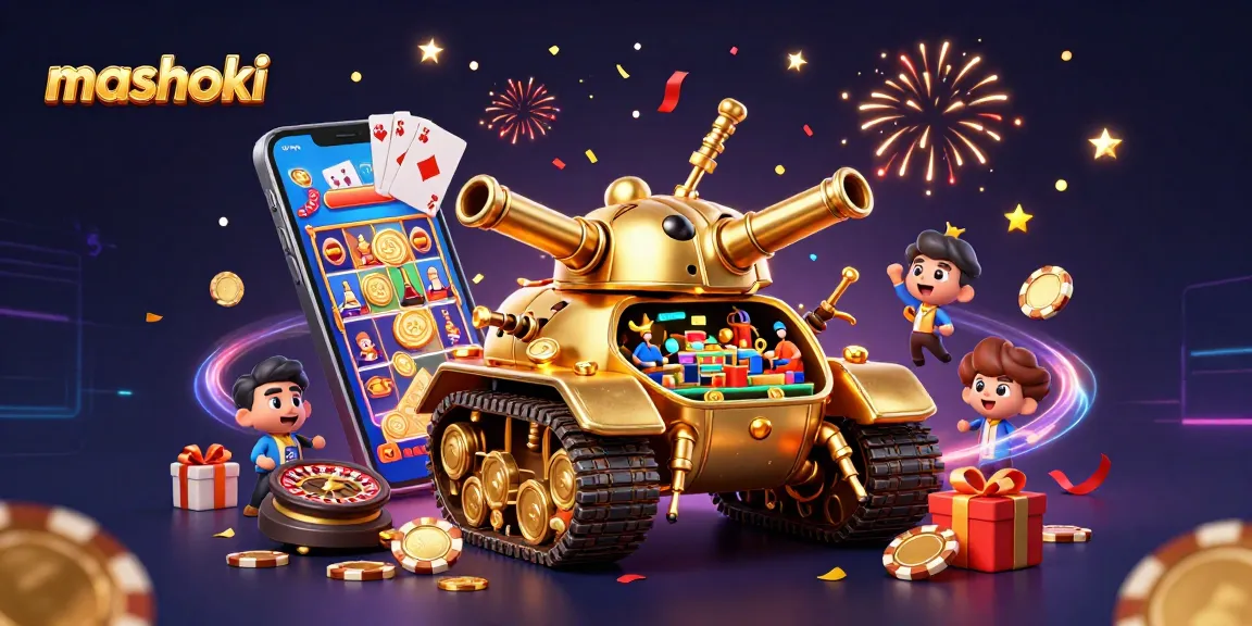 Spin and win with mashoki at this vibrant miniature casino scene featuring confetti and joyous gaming.