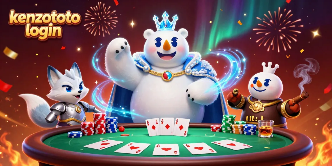 Engage with the ultimate kenzototo login experience, featuring a vibrant 3D casino scene rich in detail.
