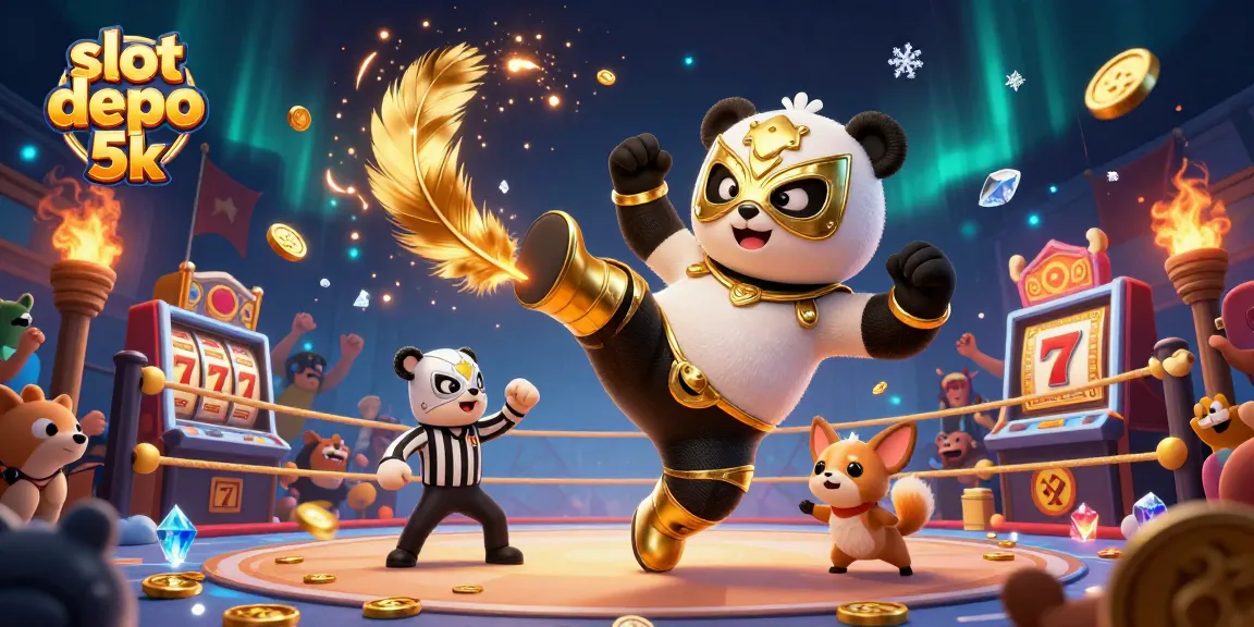 Experience thrilling wins with slot depo 5k in a dynamic casino scene filled with excitement.