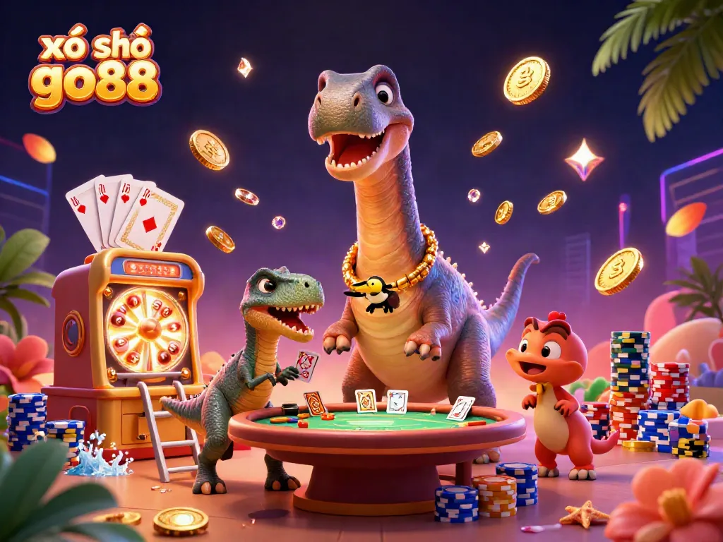 Engaging scene showing how players enjoy xổ số go88 with dynamic characters and colorful gaming elements