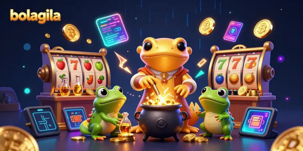 Permainan slot menunggu untuk dimenangkan di Bolagila dengan salamander alkemis dan teman-temannya.