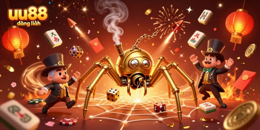Experience uu88 đăng nhập with a vibrant scene showcasing thrilling gambling elements and amusements.