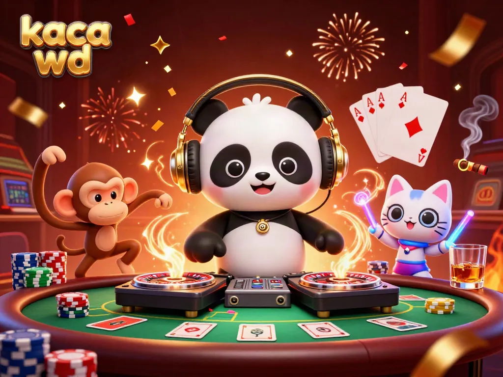 Menggairahkan permainan kaca wd di kasino dengan panda DJ, monyet menari, dan kucing bersinar