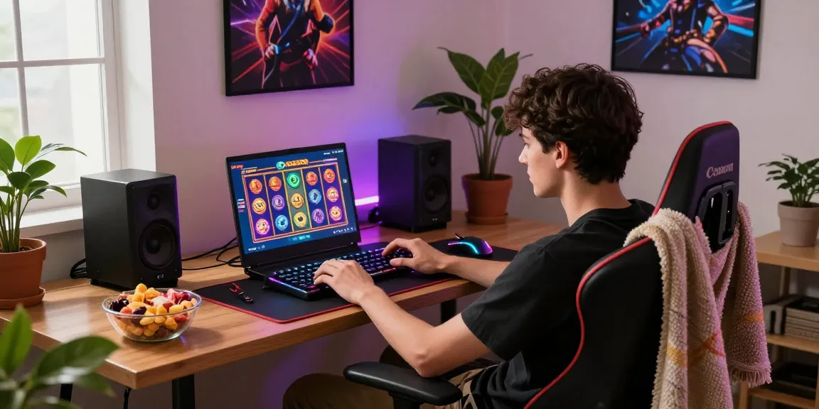Engaging online gaming environment showing slot gacor action with vibrant graphics and cozy setup.