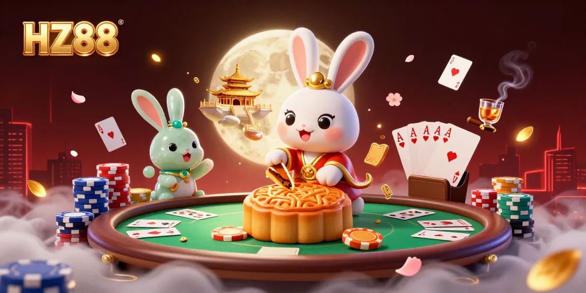 Experience HZ88 with captivating gaming elements in a vivid 3D illustration of an enchanting casino scene.