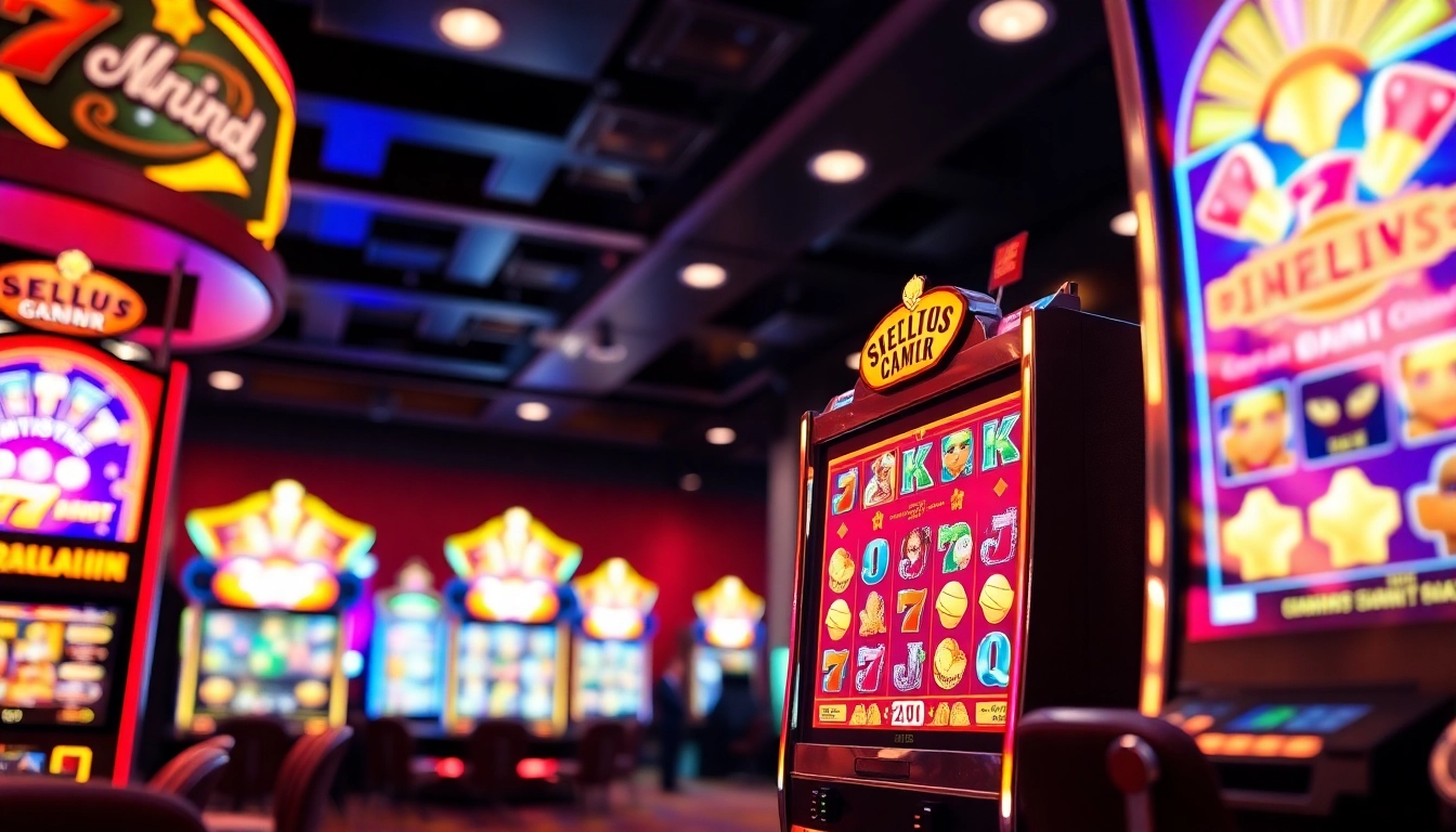 Slot machine menarik situs slot gacor dengan pencahayaan dramatis dan detail tajam.