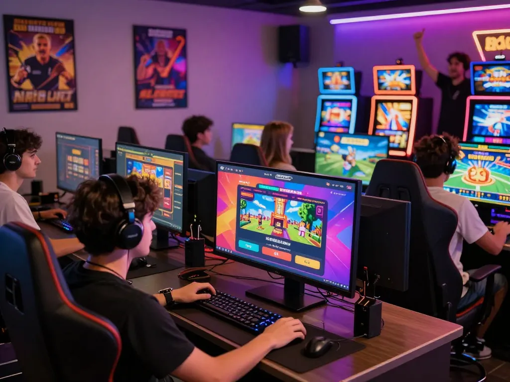 Pemain menikmati permainan slot dinamis di platform virus88 dalam lingkungan gaming online yang energik.