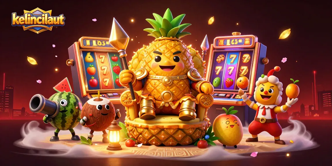 Experience excitement with kelincilaut on a vibrant casino beach scene featuring a golden pineapple king.