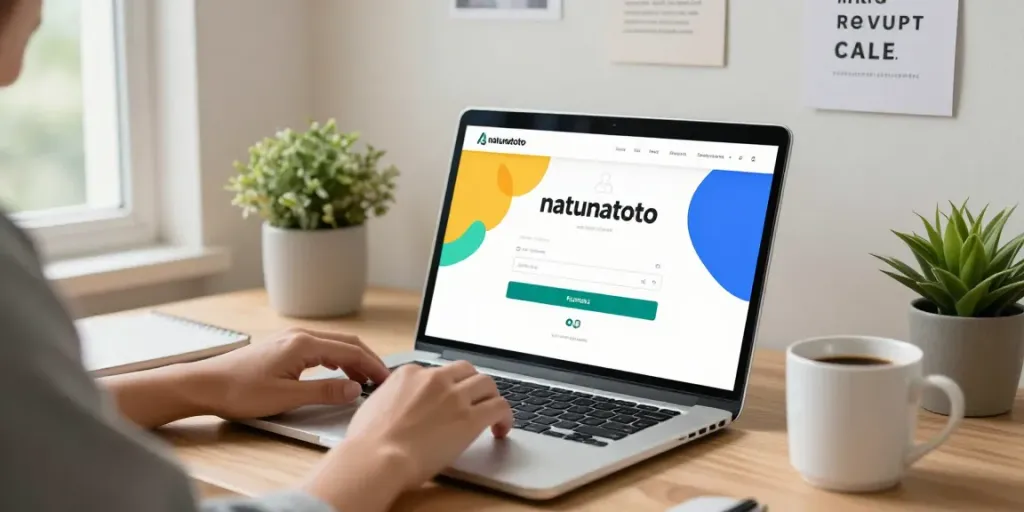 Pengguna sedang melakukan login natunatoto di laptop dengan desain antarmuka yang ramah pengguna.