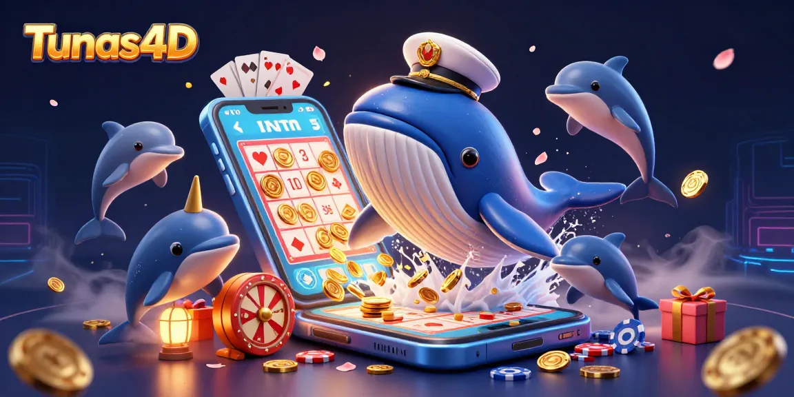 Tunas4D menampilkan ilustrasi permainan togel online dengan karakter unik dan elemen kasino secara mendalam.