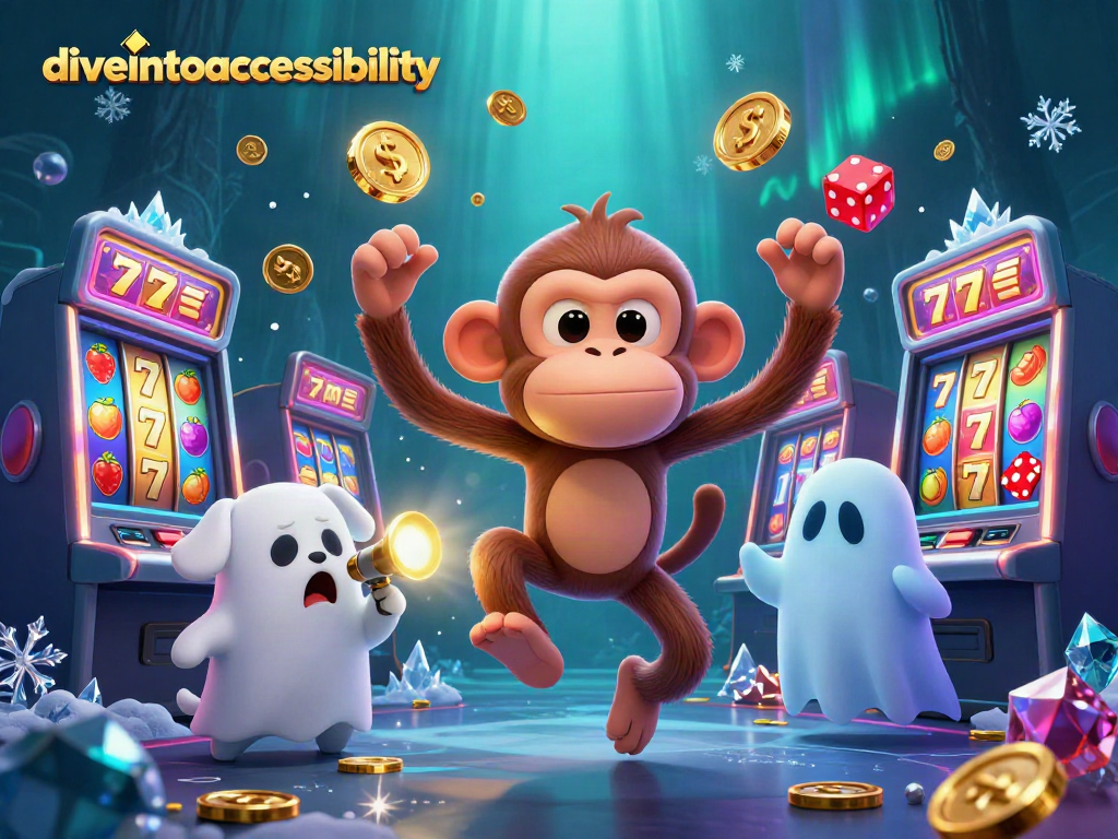 Diveintoaccessibility unveils a haunted casino with a poltergeist monkey juggling golden coins.