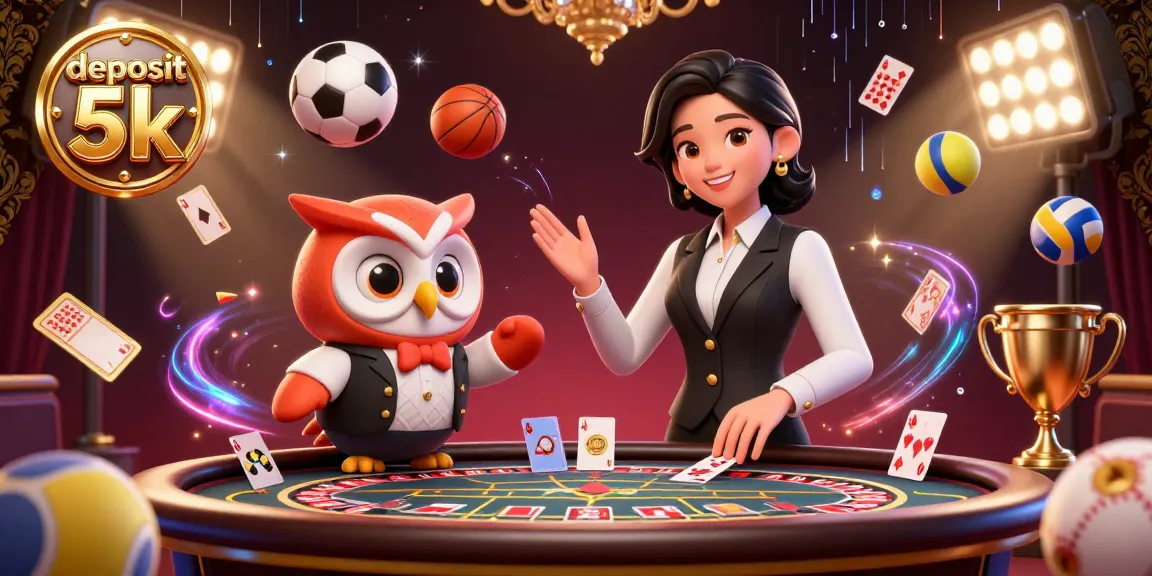 Engage with the vibrant slots scene featuring "deposit 5k," showcasing dynamic casino elements and characters.