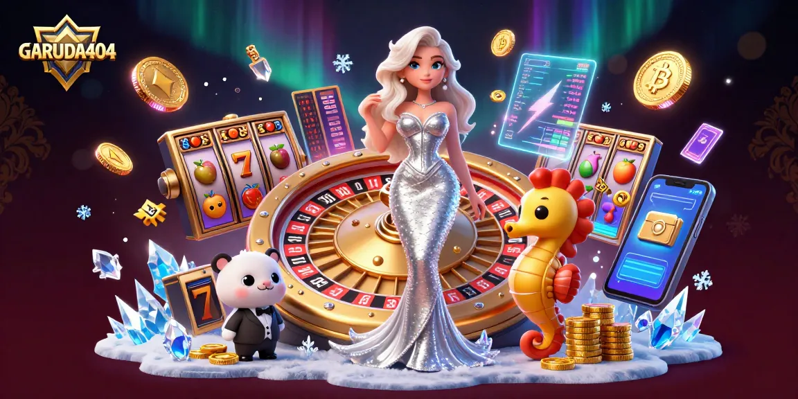 Experience the excitement of GARUDA404 with dynamic slot elements and enchanting 3D casino characters.