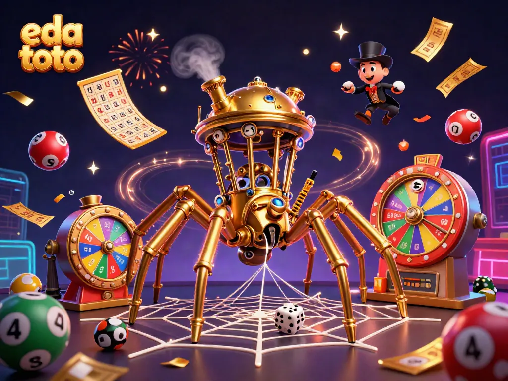 Catch winning outcomes with eda toto in this vibrant, detailed 3D gambling celebration.