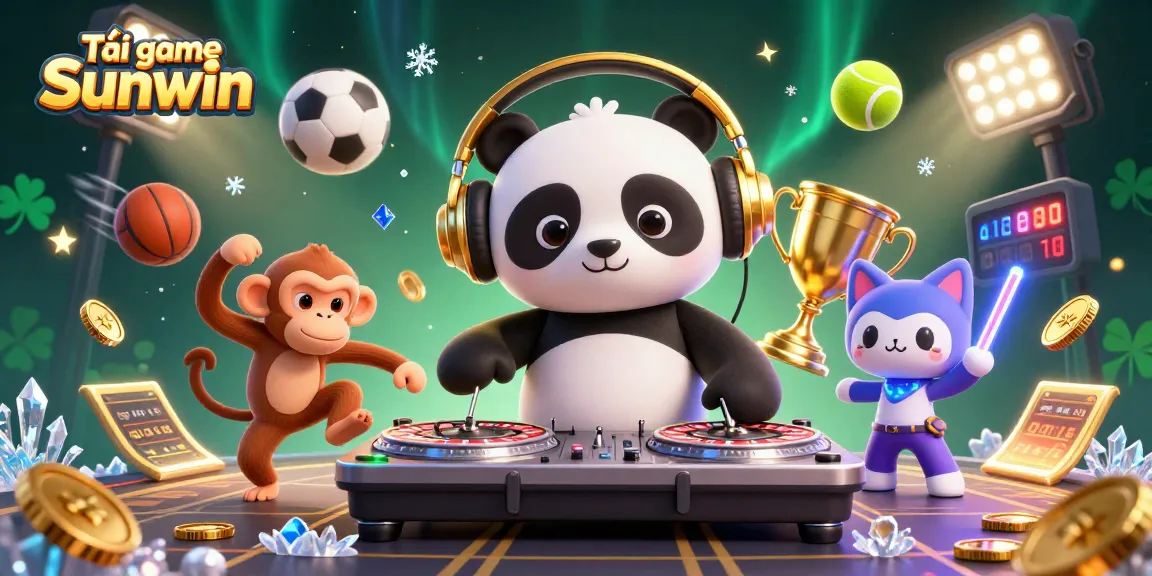 Experience the thrill with Tải game Sunwin in this vibrant casino-themed 3D illustration.