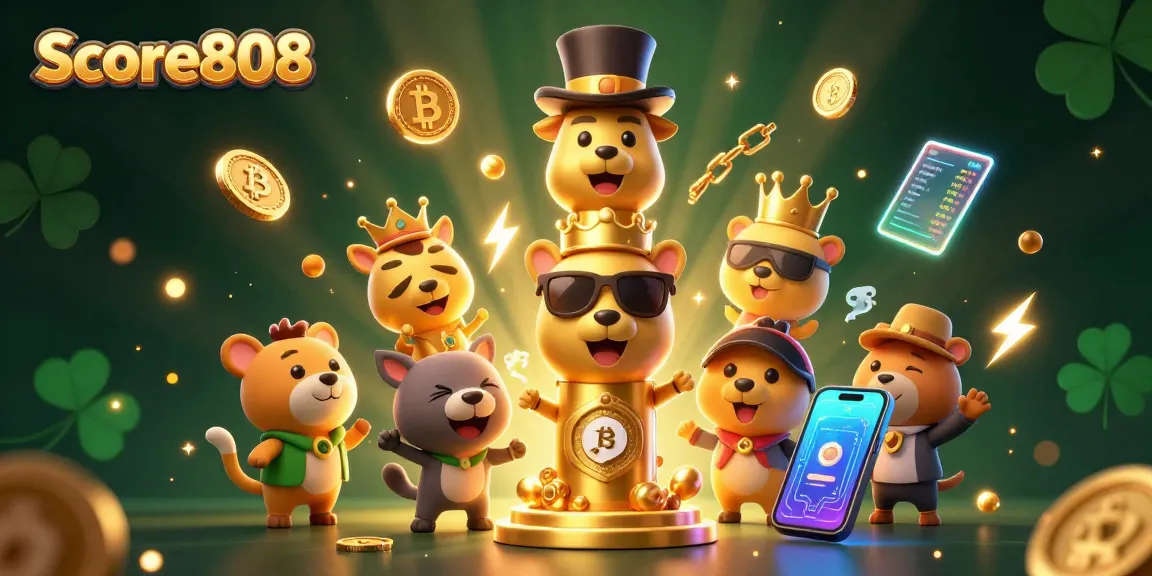 Experience dynamic betting with Score808's golden totem and crypto elements, highlighting vibrant casino action.