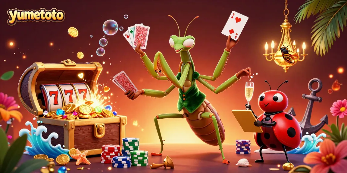 Spin winning slots at yumetoto with vibrant characters in a lively casino setting.